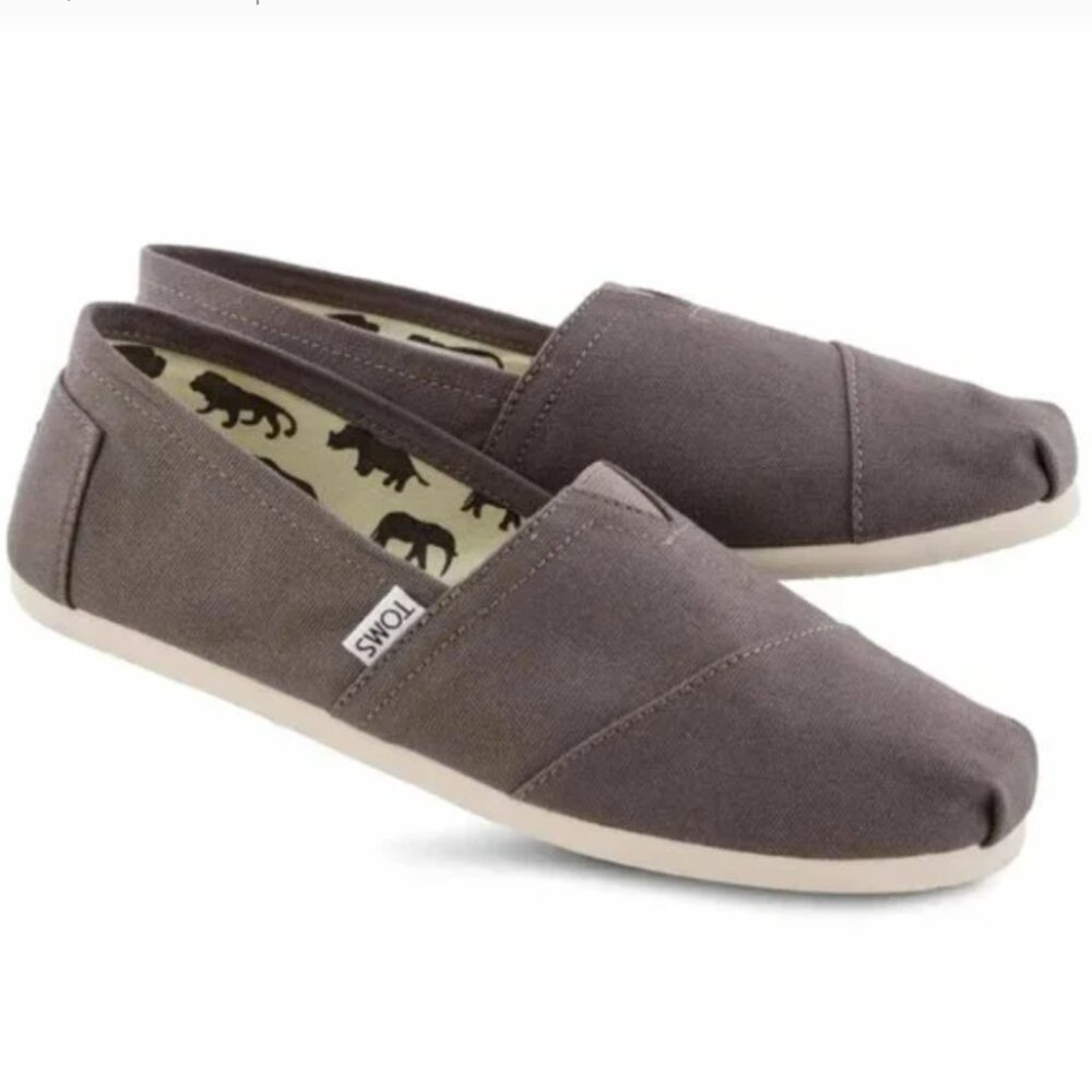 NWT Toms Alpargata Slip-On Ash Canvas Size 6